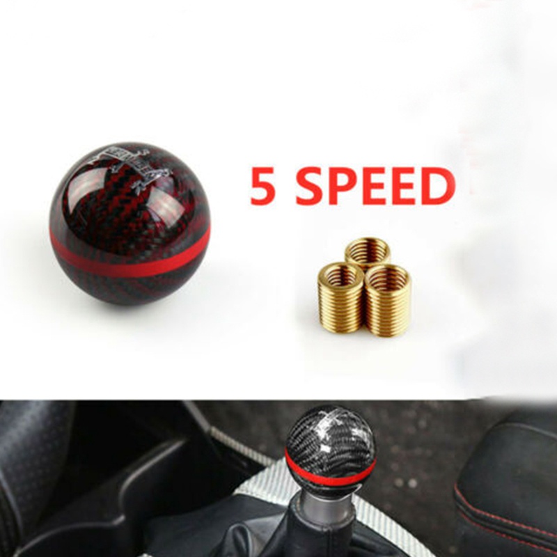 Núm Gạt Cần Số Tròn 5 Tốc Độ Bằng Sợi Carbon Mugen Màu Đỏ