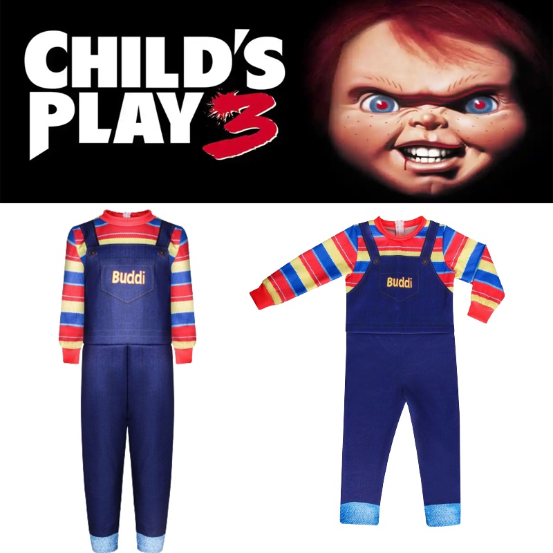 boys Christmas Bride of Chucky Costume for Kids Funny Party Child's Play 3 Cosplay Buddi Carnival Halloween Children