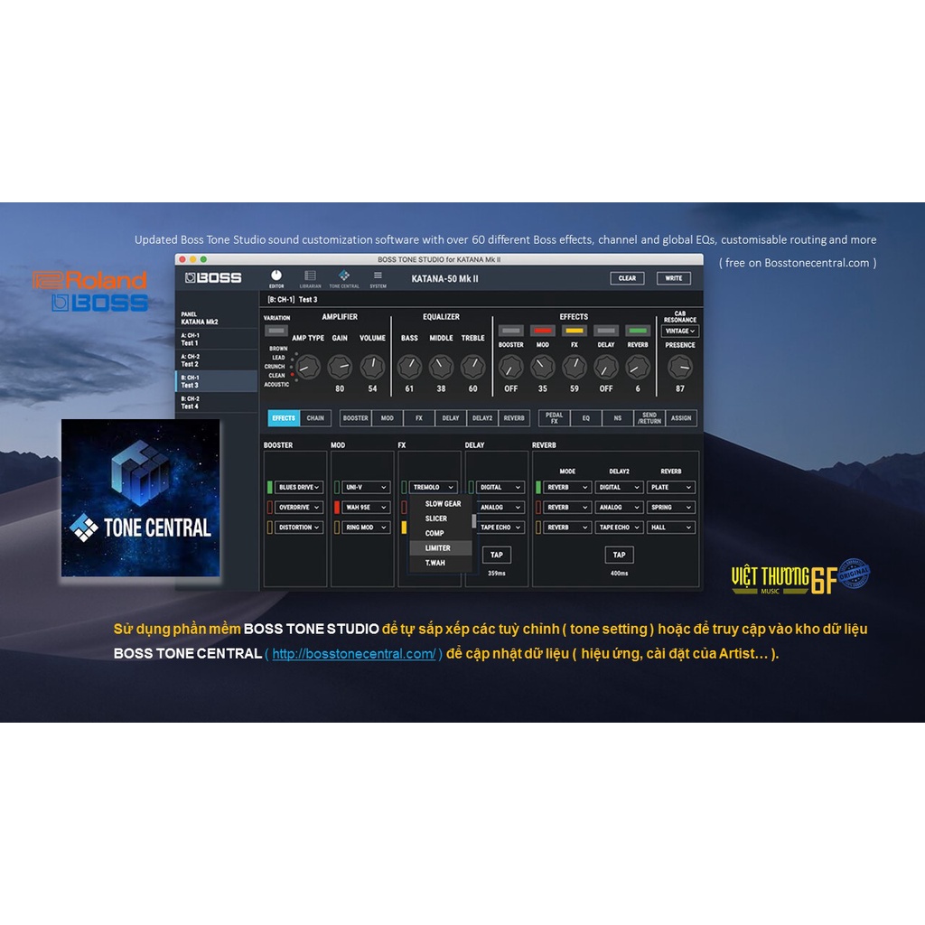 Loa guitar điện chính hãng Roland BOSS Katana 50 mk2
