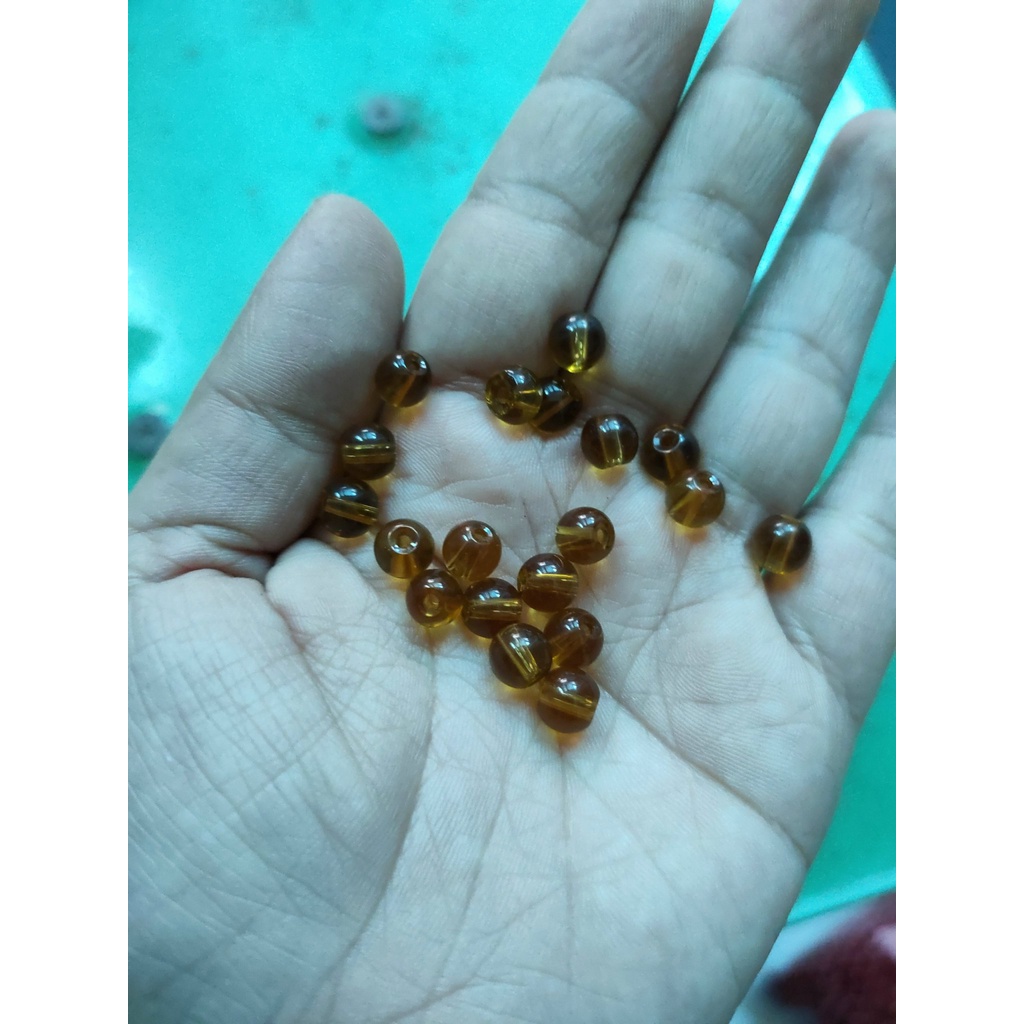 10gam đá nhân tạo màu vàng đậm 6mm làm vòng tay, handmade