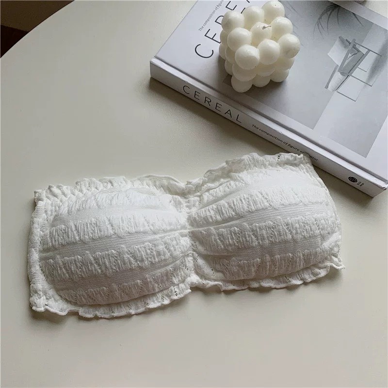 [Xả - dọn kho] Áo bra áo ngực không dây cotton len tăm vân hoa siêu đẩy ngực chống tụt Pasana0070