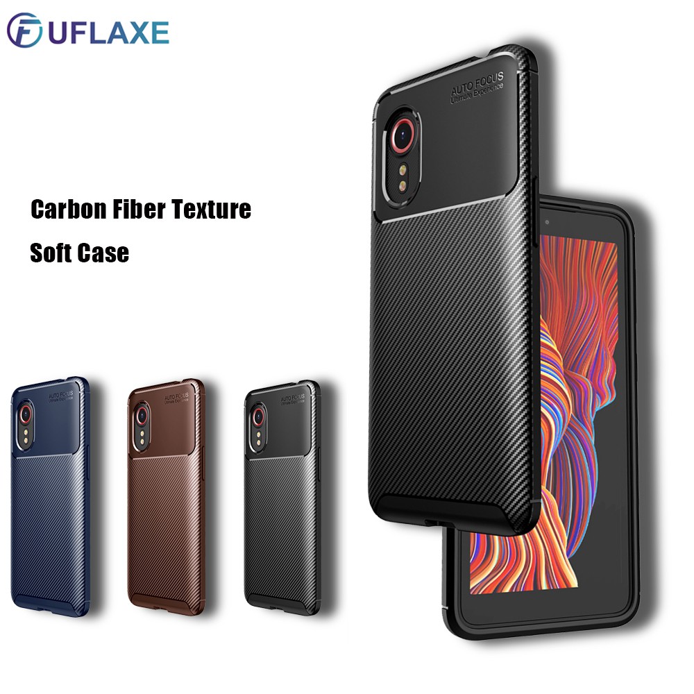 UFlaxe Ốp Lưng Điện Thoại Mềm Samsung Galaxy Xcover Pro Xcover 5 Wide 4 Jean 2 F41 F62 Sợi Cacbon Siêu Mỏng Chống Sốc JK