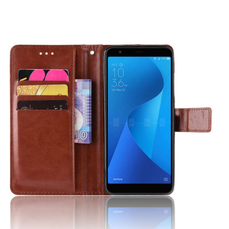 Asus Zenfone MAX Plus M1 ZB570TL Case Leather Wallet Case Case Flip Stand Asus ZB570TL Case Leather