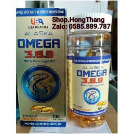 Dầu cá Alaska omega 369 Dùng cho người bị mắc bệnh tim mạch, cao huyết áp, xơ vữa động mạch 100 viên