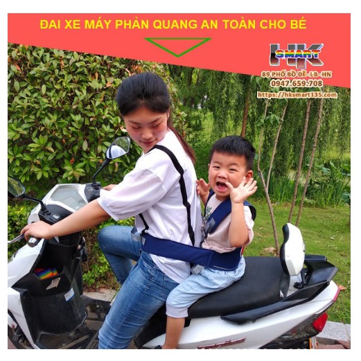 [SIÊU KHUYẾN MÃI] ĐAI ĐI XE MÁY PHẢN QUANG CHO BÉ MS 02