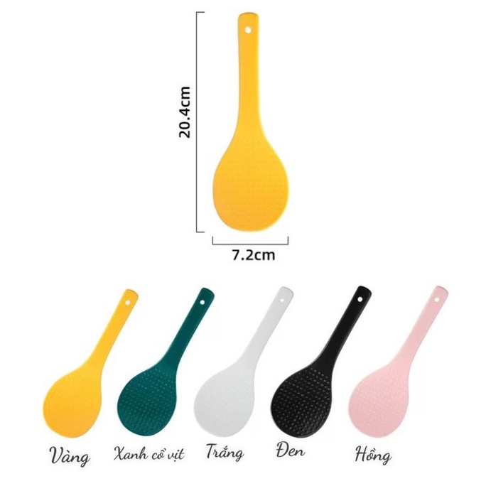 Muôi lấy Cơm  Bằng Sứ Chống Nóng, Chống Dính 5 Màu Decor Phòng Bếp Bàn Ăn Cực Cute Dễ Thương