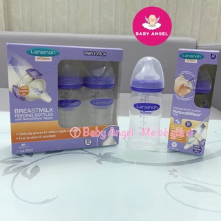 [Được chọn núm] Bình sữa Lansinoh 160ml 240ml