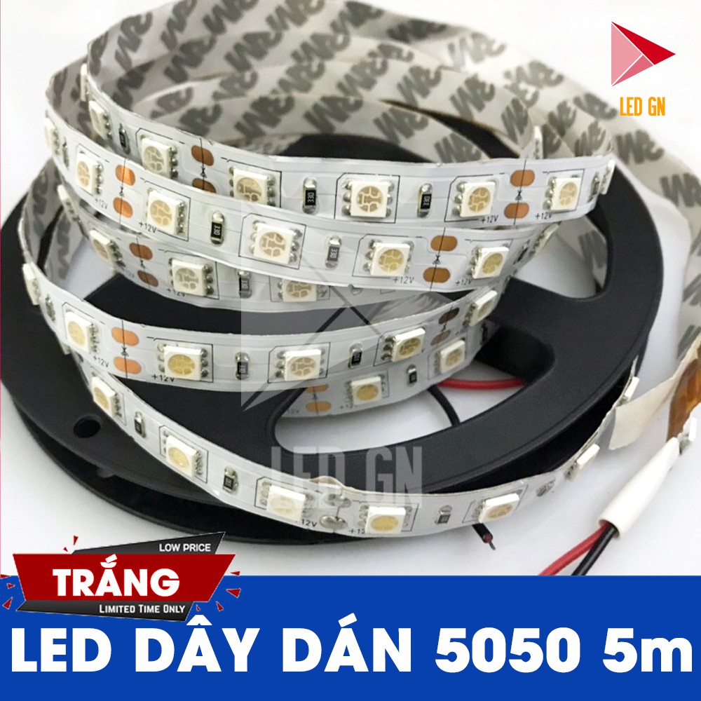 [Mã INCU10SEP giảm 15K đơn 50K] LED Dây Dán 5050 5m 12V - Đủ Màu - Siêu Bền