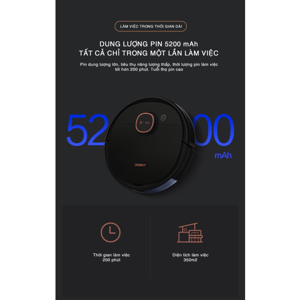 Robot hút bụi lau nhà thông minh Ecovacs Deebot T5 Max _ Hàng New nguyên kiện 100%