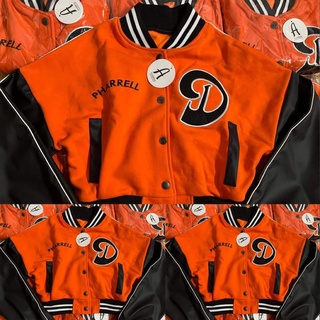 Áo Khoác Bomber Nữ Màu Cam Chất Liệu Nỉ Không Xù Lông Mẫu Chống Nắng Phối Tay Da Xinh Xắn Hàng QC VNXK Croptop