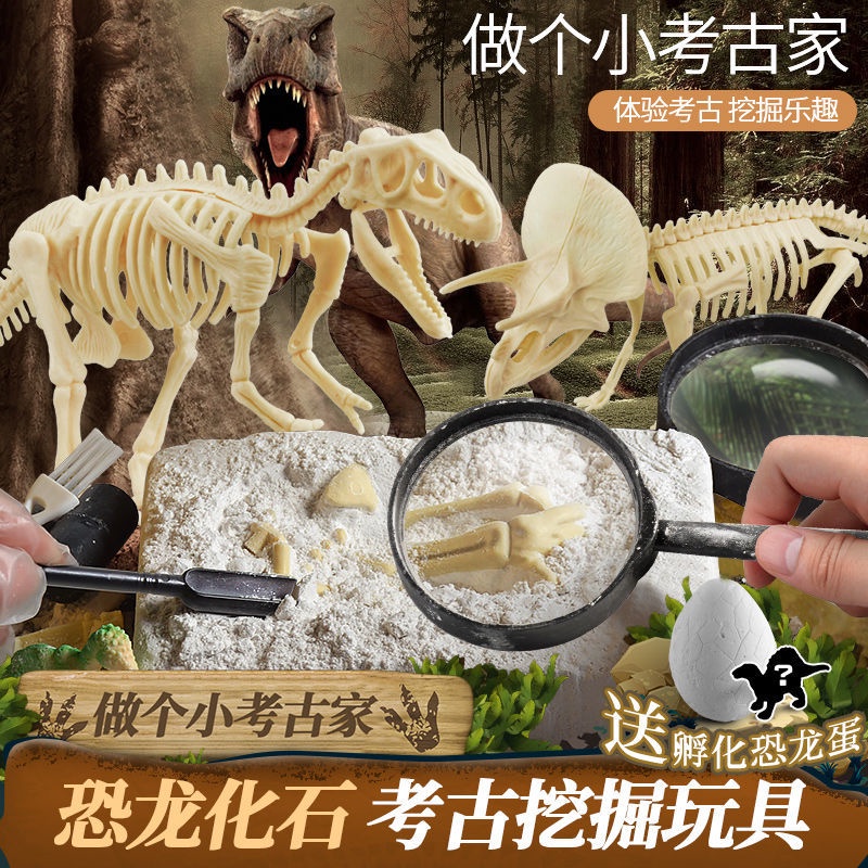 ✻Khủng long hóa thạch khai quật khảo cổ đồ chơi trẻ em tự làm thủ công để làm mô hình bộ xương lắp ráp