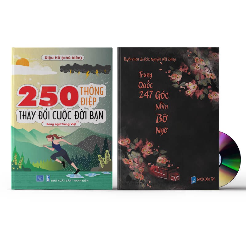 Sách - Combo: 250 Thông Điệp Thay Đổi Cuộc Đời Bạn (Song Ngữ Trung Việt) + Trung Quốc 247 – Góc nhìn Bỡ Ngỡ + DVD quà