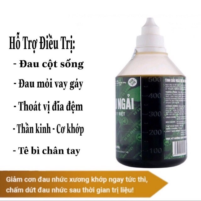 Tinh dầu ngải cứu chai 500ml sản phẩm của Đại học Y Dược Thái Bình