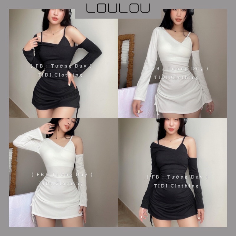 Set Đầm Kiểu Rút Dây Hông Kèm Bra Trong Nữ Tính D97