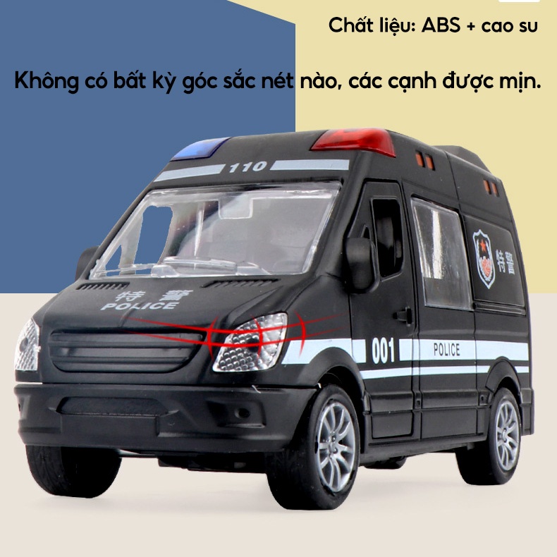 Đồ chơi xe cứu thương mini Mô hình xe cảnh sát/xe cứu hỏa/xe cứu thương (mở cửa)(Tỷ lệ: 1:32)