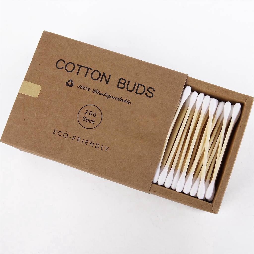 Hộp 100/200 Tăm Bông Tre Cotton