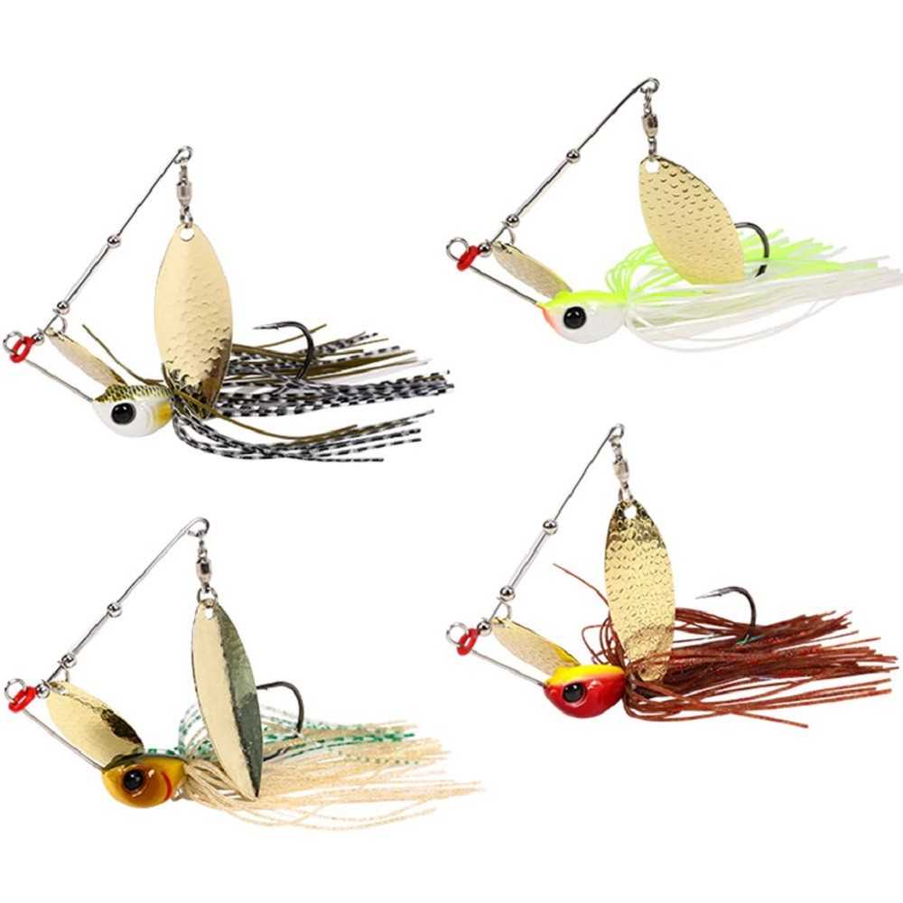 Mồi câu lure SPINNER BAIT 12g x 10cm, mồi giả câu cá lóc tráp chẽm rô phi hiệu quả nhất