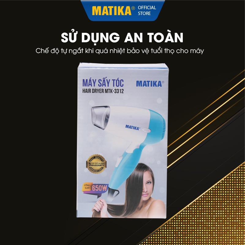 Máy Sấy Tóc Mini MATIKA 650W MTK-3312