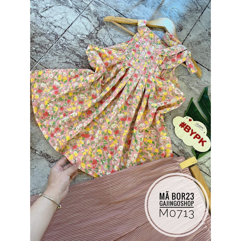 BOR23 - Set bộ hai dây dưới 60 kg- set bộ áo yếm hoa quần dập ly hình thật | BigBuy360 - bigbuy360.vn