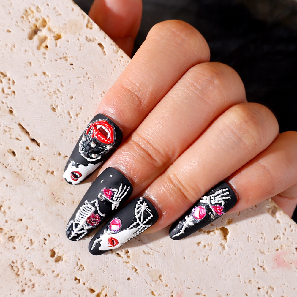 Miếng Dán Trang Trí Móng Tay 5D Chủ Đề Halloween Độc Đáo