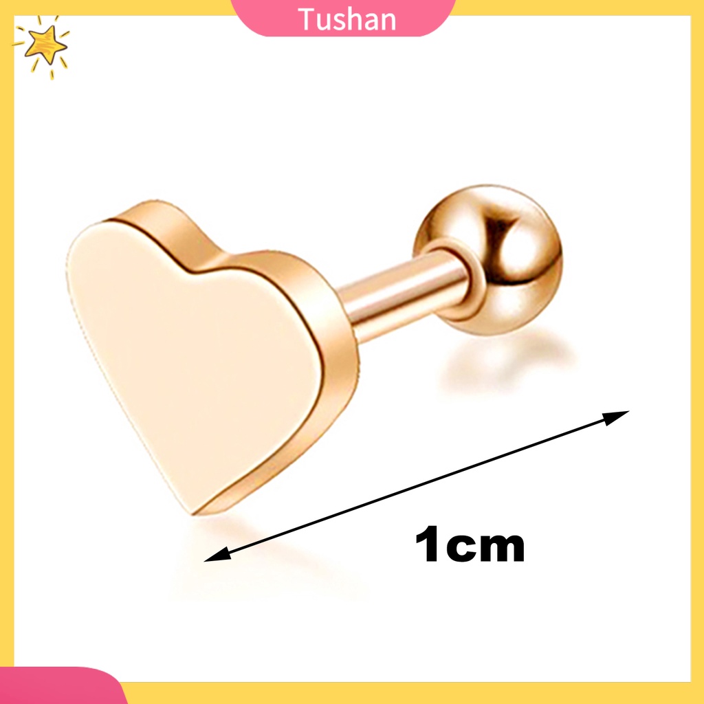 Hoa tai kiểu đinh tán hình trái tim bằng hợp kim