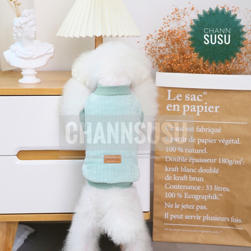 ÁO THÚ CƯNG Áo Dadagou nhung tăm 2 chân phong cách cho chó mèo thú cưng