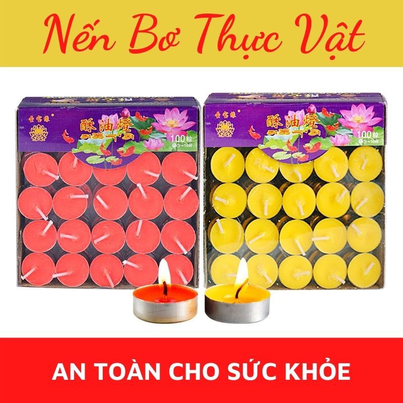 100 Viên Nến bơ KHÔNG khói KHÔNG mùi  FREESHIP  thành phần bơ thực vật không độc hại - thời gian sử dụng 1 viên= 1 giờ