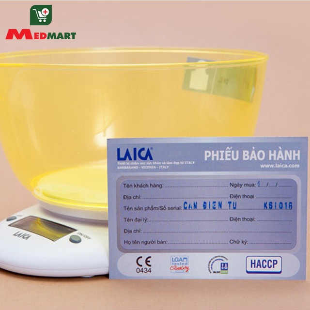 Cân Điện Tử Nhà Bếp LAICA KS1016 [Chính Hãng] Bảo Hành 12 Tháng - Medmart