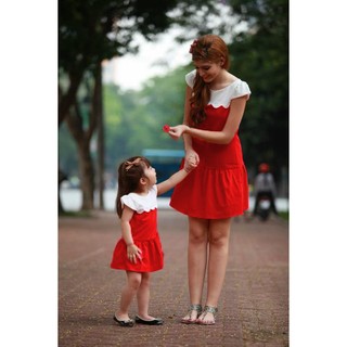 COMBO ĐẦM ĐỎ ĐÔI CHO MẸ VÀ BÉ DDP08158