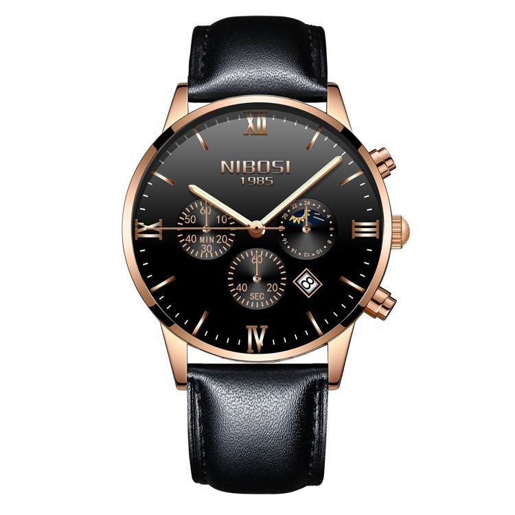 ĐỒNG HỒ NAM NIBOSI 2325 DÂY DA CAO CẤP, NẶT TRÒN, KIỂU DÁNG DOANH NHÂN Bán lẻ giá sỉ