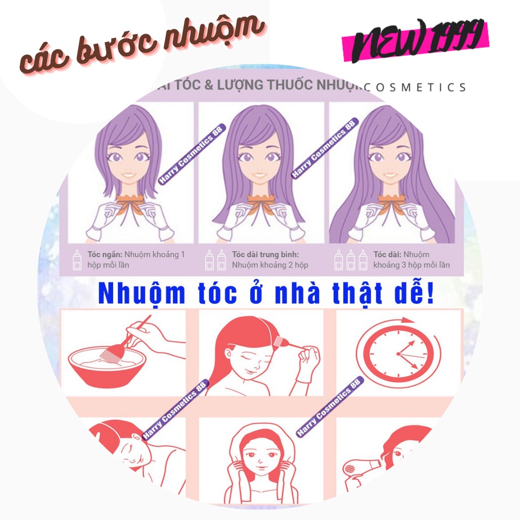 Thuốc nhuộm tóc màu nâu hạt dẻ NEW 1999 kem nhuộm tóc nam nữ tại nhà