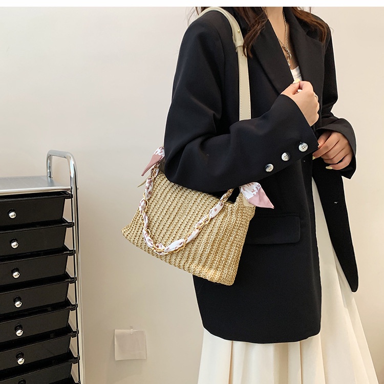 Túi Đeo Vai Đan Rơm Thời Trang Dễ Phối Đồ Cho Nữ