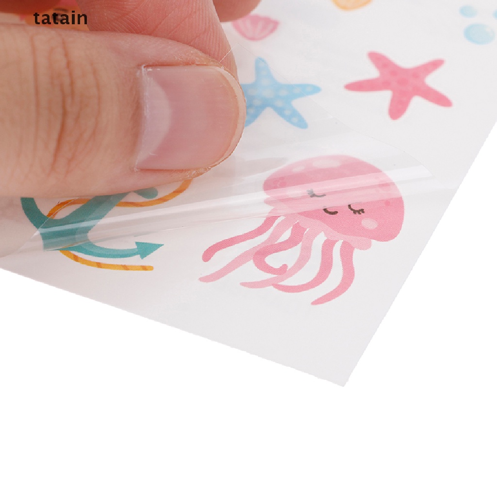 Bộ 15 tờ nhãn dán hình xăm tạm thời kiểu nàng tiên cá dễ thương dự tiệc dành cho trẻ em CVX
