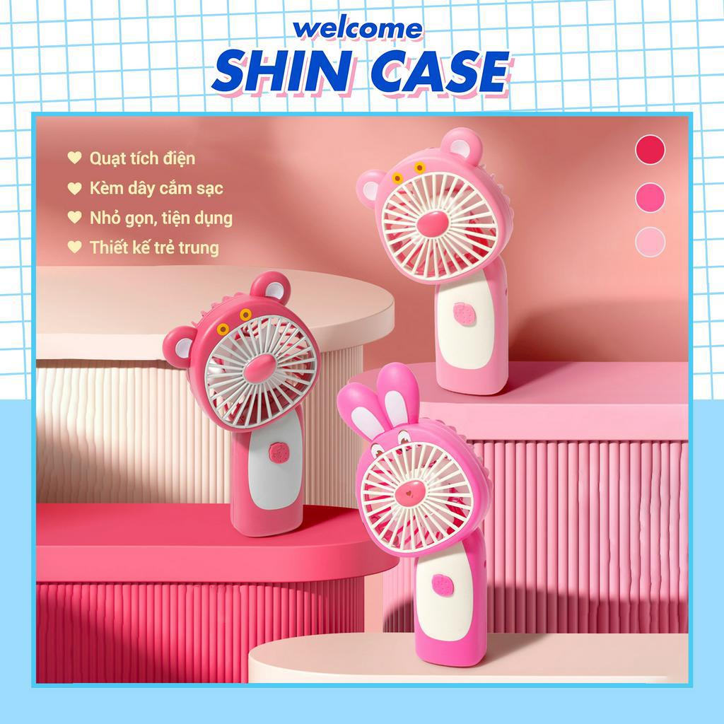 Quạt Mini Gấu Lotso, Thỏ Dâu Cầm Tay  Dễ Thương Tiện Lợi Kèm Sạc Cổng USB - Shin Case