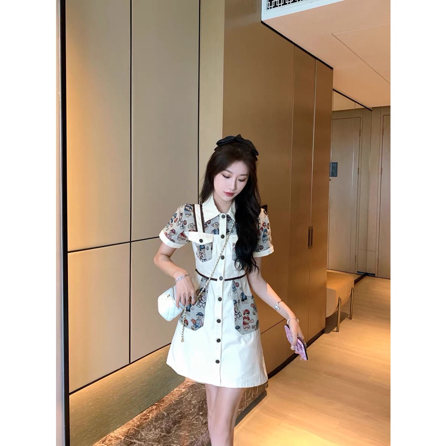 MUEL Original ~ Dress Summer Dress 2022 New Women's Fashion Temperament Joker Retro Hong Kong Taste ins