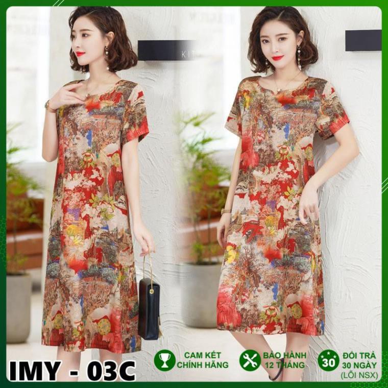 [Xả Kho] Váy Trung Niên  - Đầm Trung Niên Hàng Thiết Kế, Vải Lụa Mát Mịn Thiết Kế Dành Cho U40-U50-U