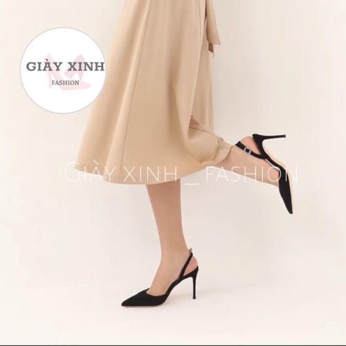 [ Hàng mới về ] Giầy cao gót thiết kế đơn giản quai cài gót nhọn 7 phân