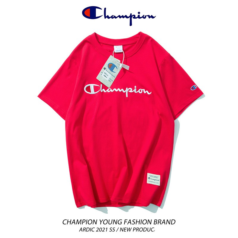 Áo Thun Ngắn Tay Thêu Chữ Champion