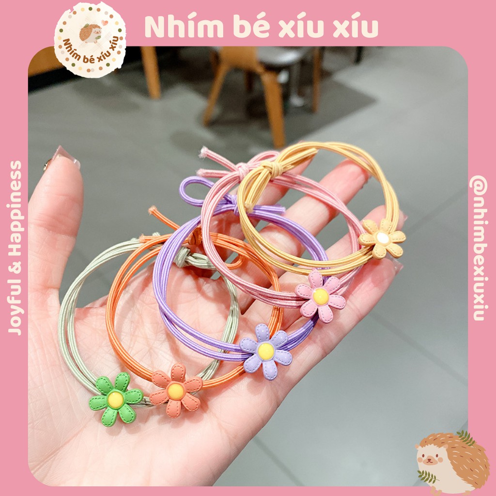 Dây buộc tóc hoa cúc nhí HOT TREND - Chun đôi cực bền - co giãn thoải mái VT223