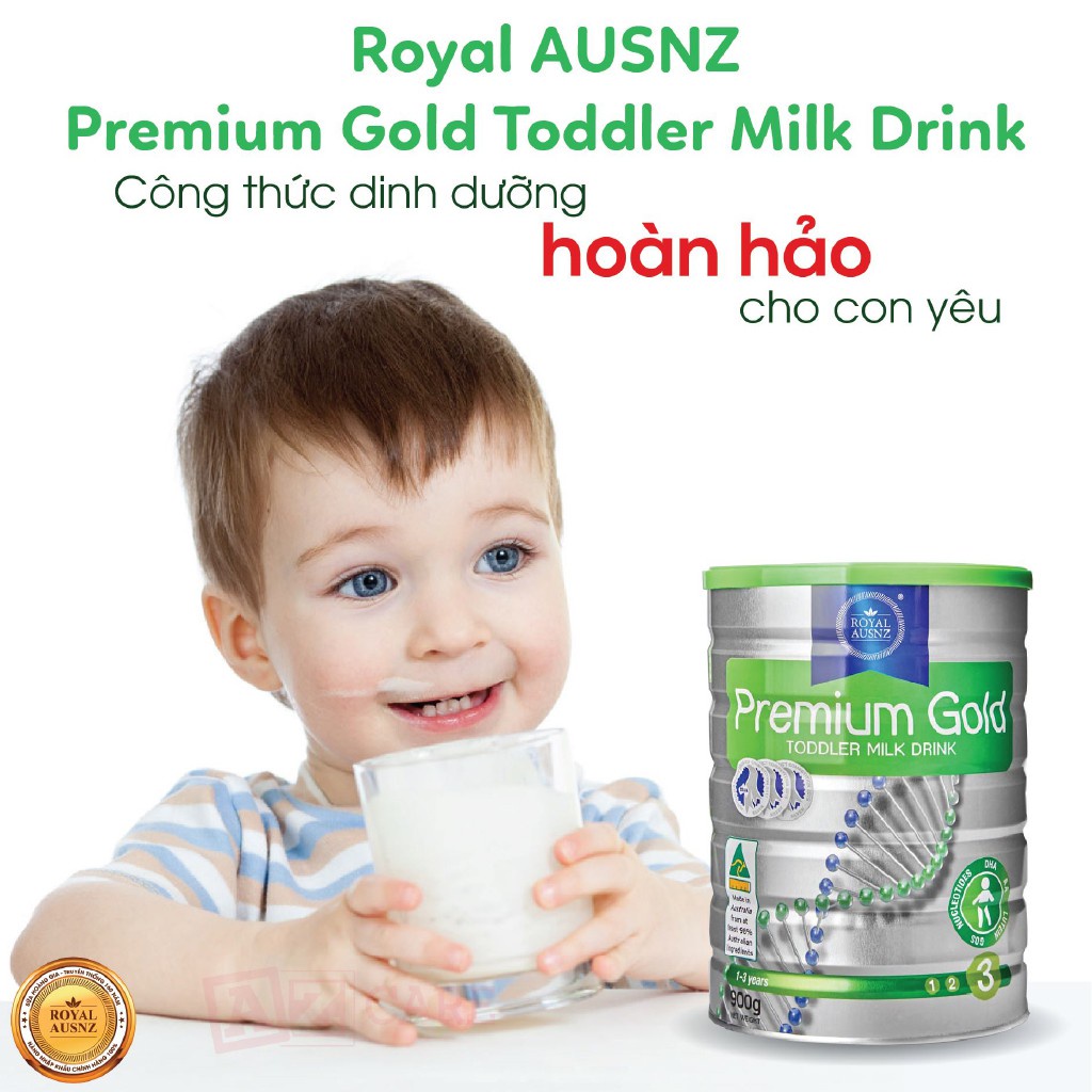 Combo 3 Hộp Sữa Bột Premium Gold Số 3 ROYAL AUSNZ Tăng Sức Đề Kháng, Phát Triển Chiều Cao Cho Bé 900g/hộp