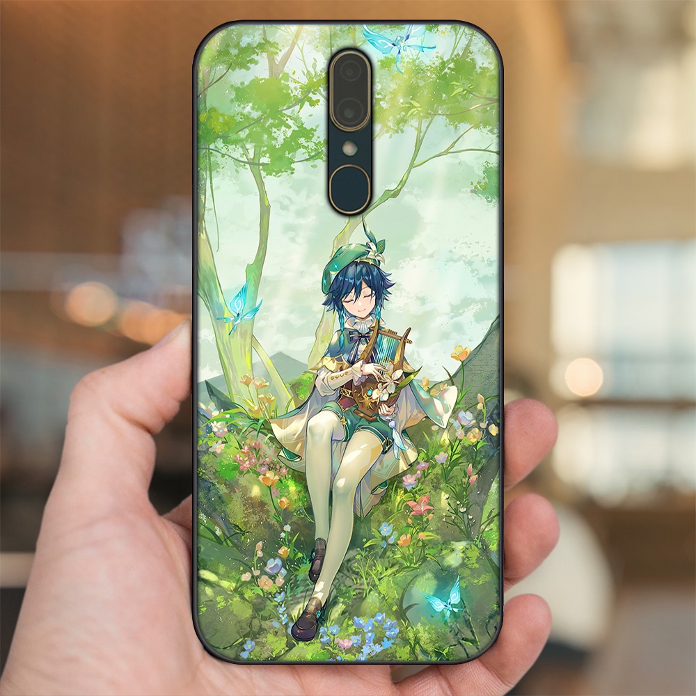Ốp lưng Oppo F11 viền đen in hình Venti Genshin Impact
