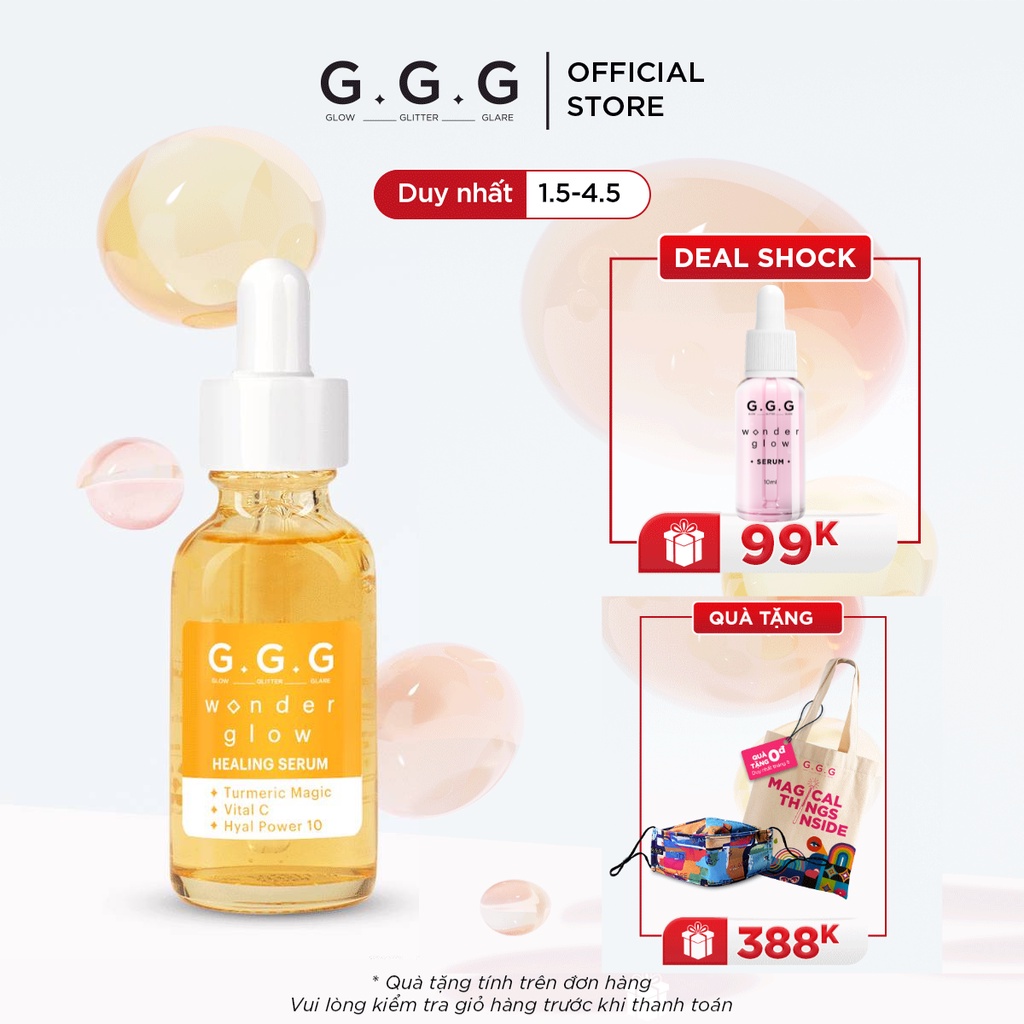 Tinh chất Nghệ Dưỡng Sáng, Mờ Thâm, Ngừa Mụn GGG Wonder Glow Healing Serum