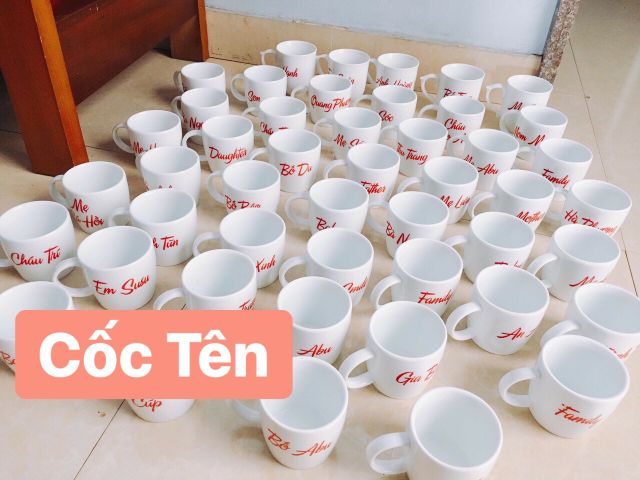 Cốc tên (có đủ tên) + nắp