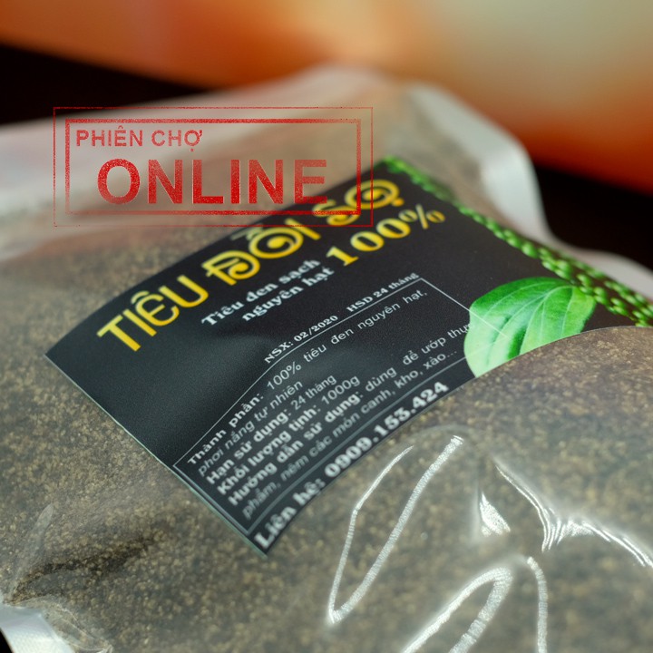 Tiêu Đen Xay Nguyên Hạt 500G - Tiêu Nguyên Chất 100%