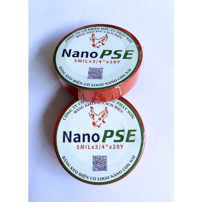 Băng keo cách điện Nano PSE 20Y - Băng keo cách điện an toàn có đủ màu Trắng, đen sử dụng trong ngành điện, điện lạnh