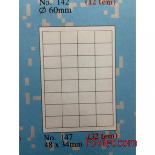 Decal tem nhãn A4 Tomy 147 32 tem 48×34mm
