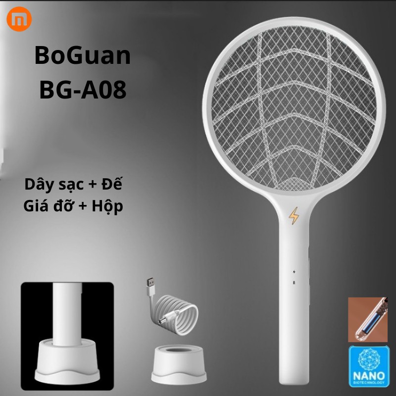 Vợt Bắt Muỗi Xiaomi NaNo Máy Bắt Côn Trùng Breo Market An Toàn Cho Bé Ánh Sáng Sinh Học Thông Minh Xiaomi-BoGuan BG-A08