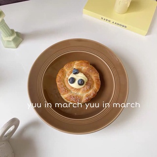Đĩa gốm sâu lòng trơn màu nâu coffee