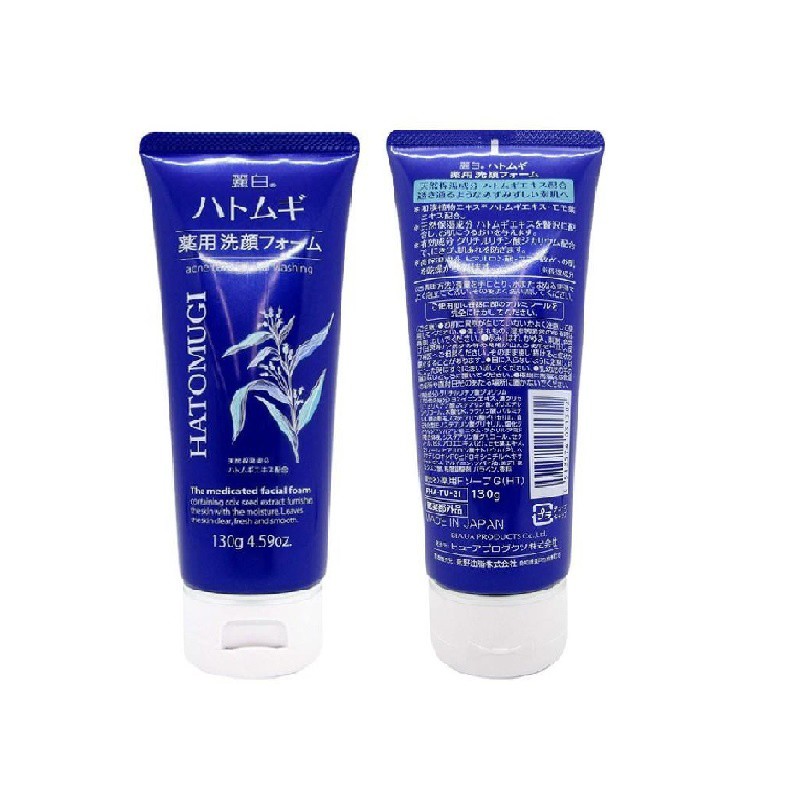 Sữa Rửa Mặt Ngừa Mụn, Sáng Da Reihaku Hatomugi Acne Care & Facial Washing Foam 130g - Chai Xanh - Maneki - MOCHI