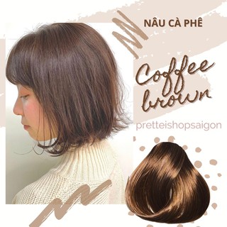 Kem Nhuộm Tóc Màu NÂU CÀ PHÊ - Không Tẩy, Phủ Bạc, Hạ nền